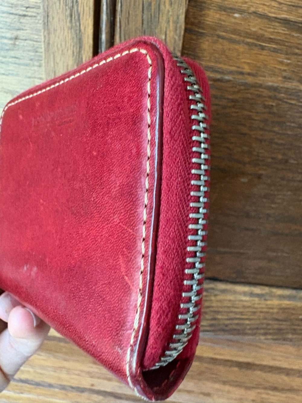 Vintage Red Leather Dooney & Bourke Wallet Made In Italy ID Panel Outside Small - Picture 3 of 10